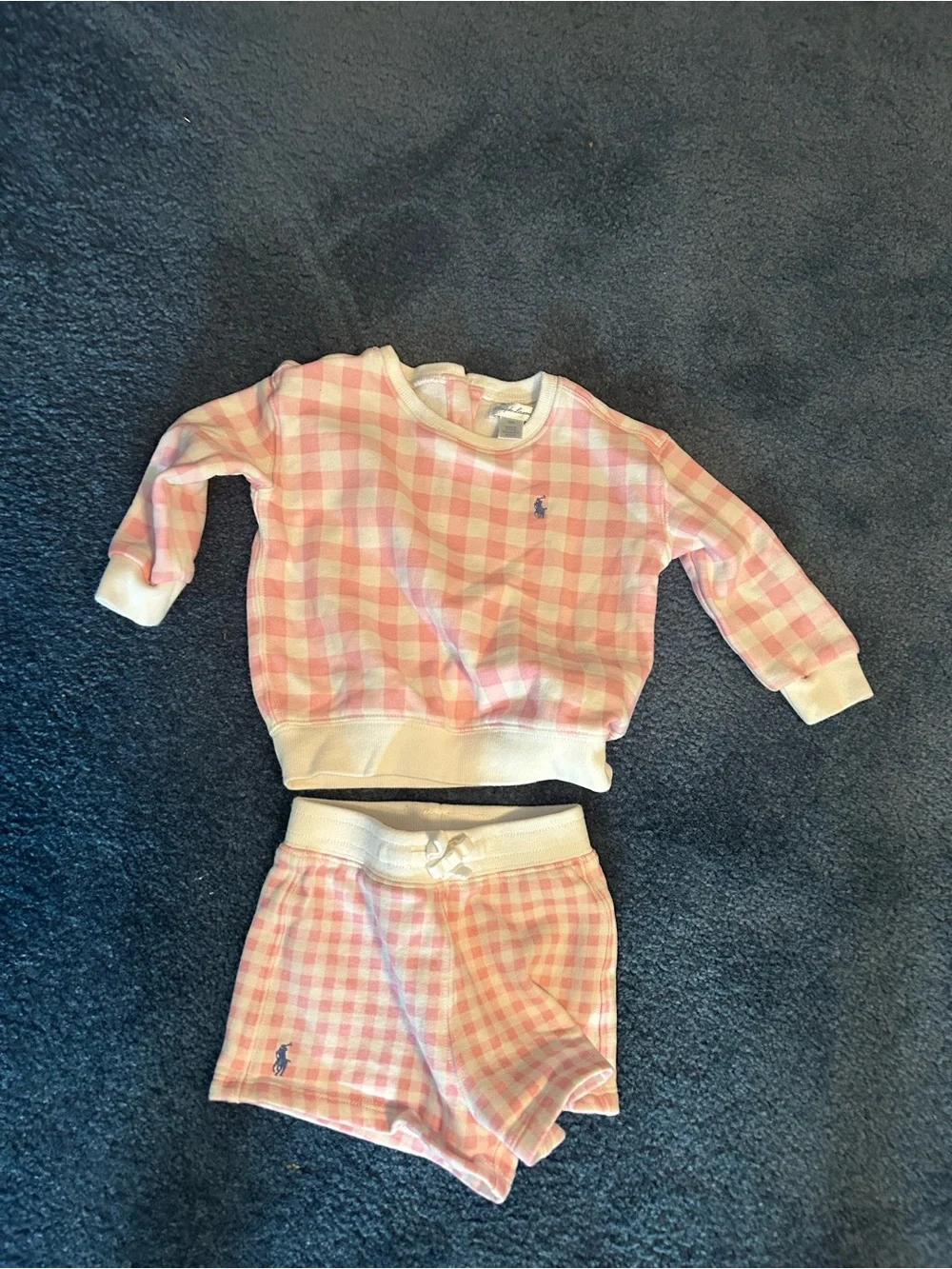 Ralph Lauren Pink Gingham Two-Piece Kids Pajama Set